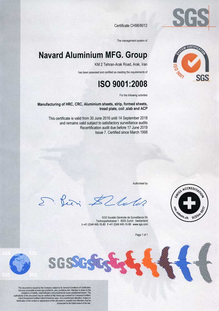 ISO 9001 Navard Aluminum