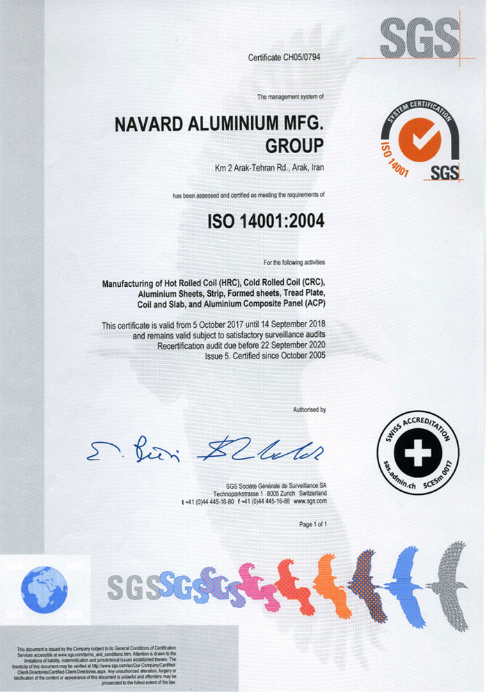 ISO 14001 Navard Aluminum